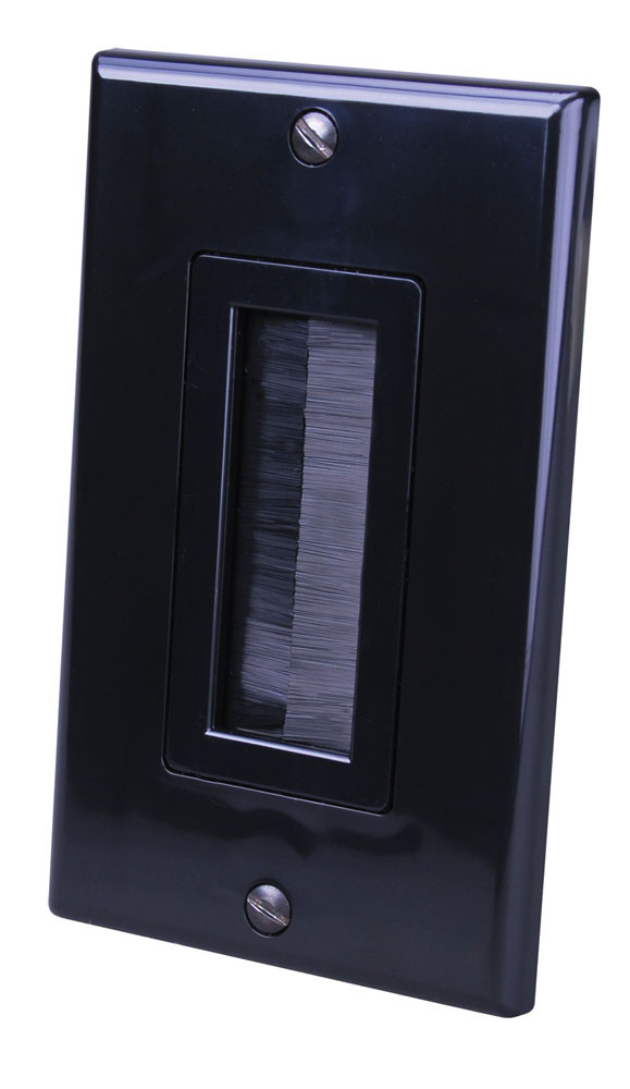 VANCO Black Single Decora Brush Style Wall Plate