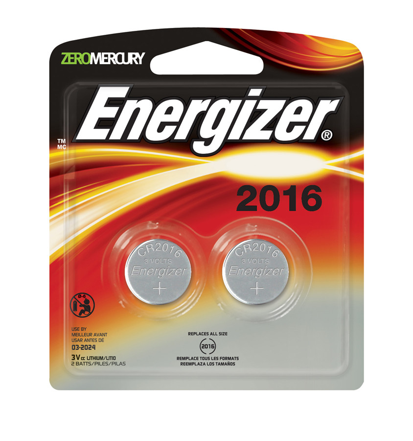 ENERGIZER 2016 3V Lithium Coin Cell Battery 2pk