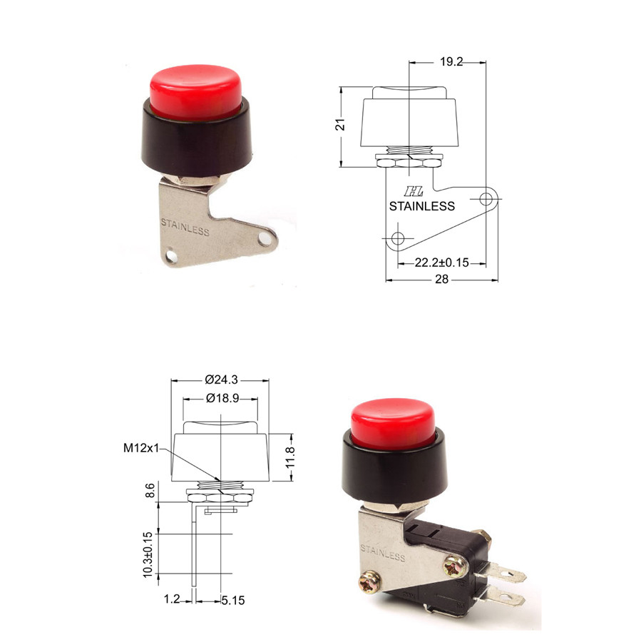 PHILMORE Heavy Duty Momentary Pushbutton Switch