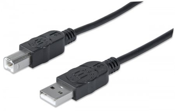 MANHATTAN Hi-Speed USB 2.0, Type-A Male / Type-B Male 3ft