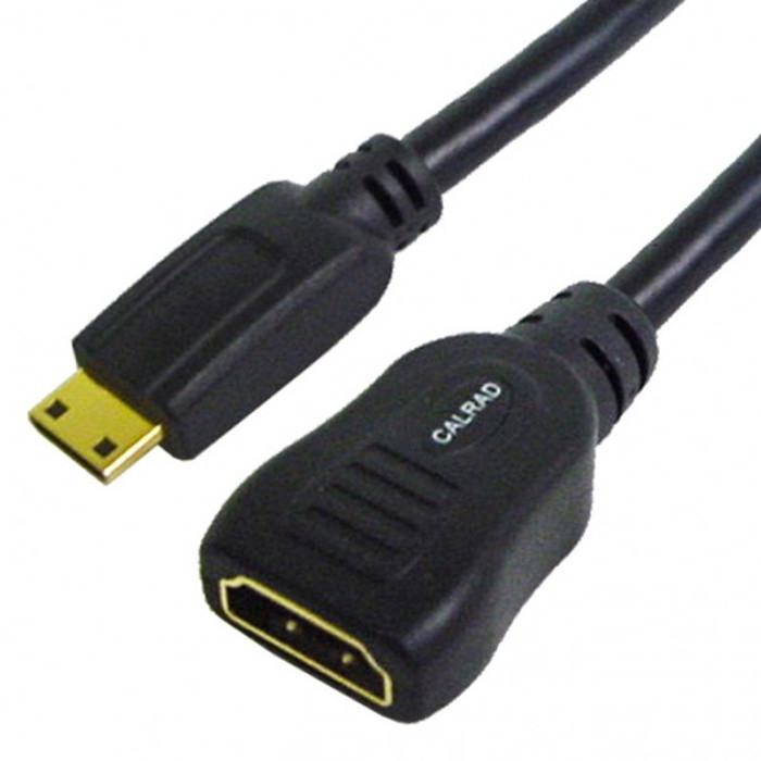 CALRAD HDMI Female to HDMI (C) Mini Male with 6 inch cable