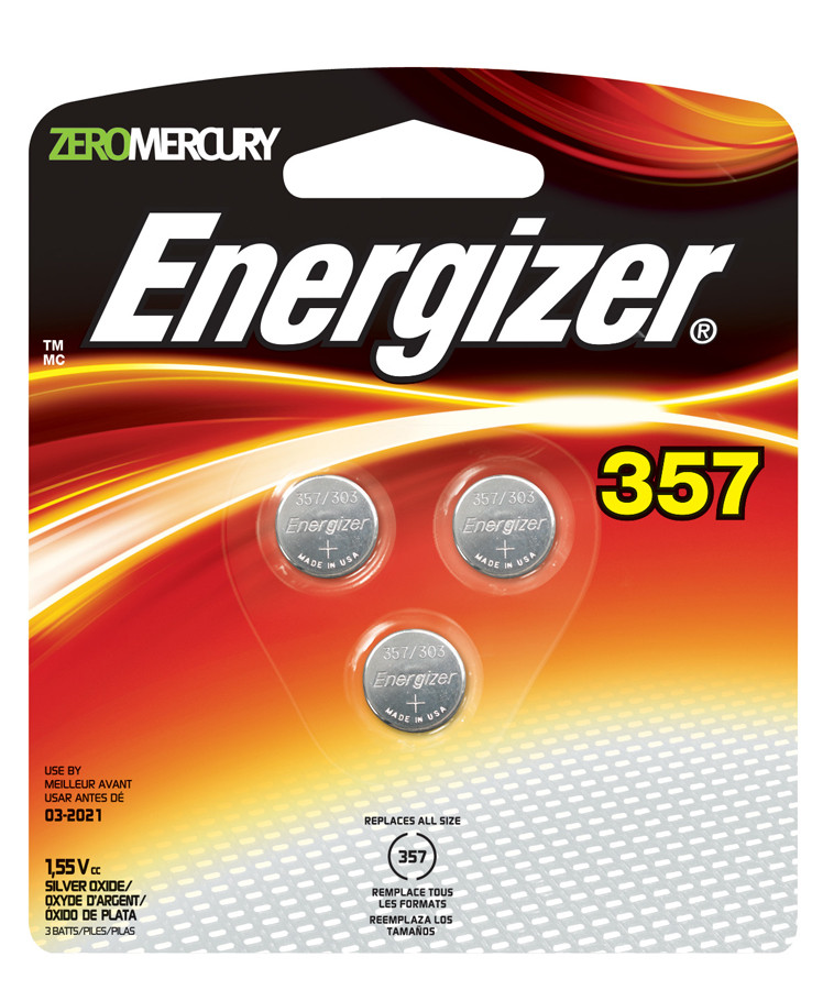 ENERGIZER 357 1.5v Watch Battery 3pk