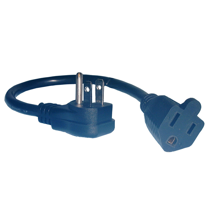 PHILMORE 1ft AC Extension Cord with right angle Plug