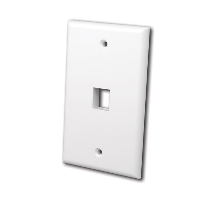 VANCO Quickport Wall Plate 1-Port White