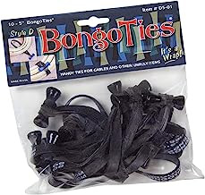 BONGO TIES Obsidian Black Rubber Black Bongo Pin 10pk