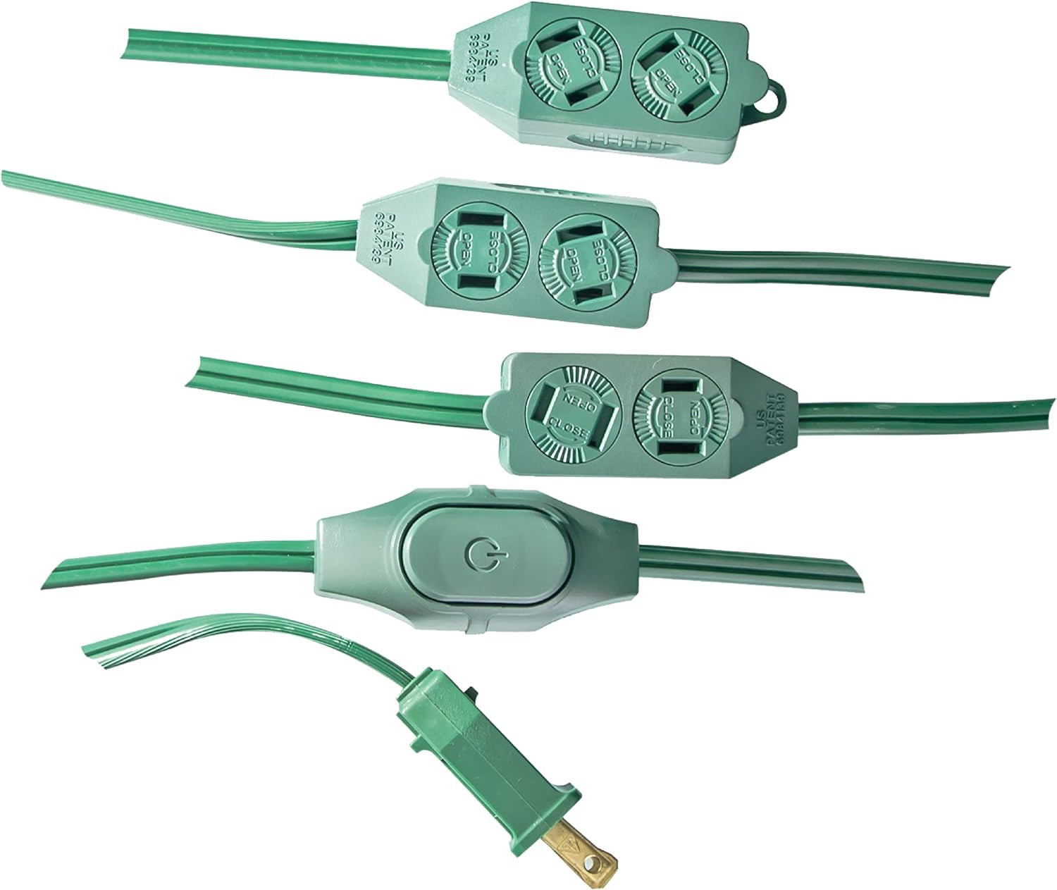 GO GREEN 9ft 18/2 9-Outlet Green Extension Cord