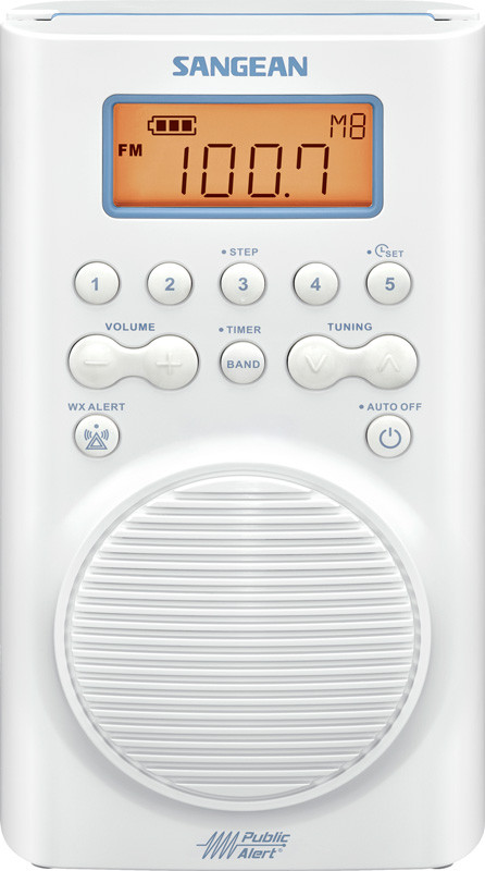 SANGEAN AM/FM Shower Radio with Weather Alert