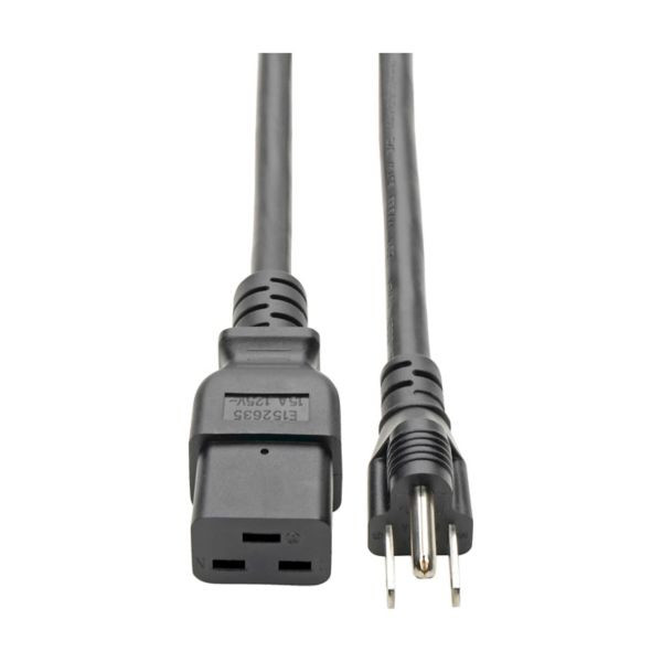 TRIPPLITE Power Cord C19 to NEMA 5-15P - Heavy-Duty, 15A, 125V, 14 AWG, 10 ft.