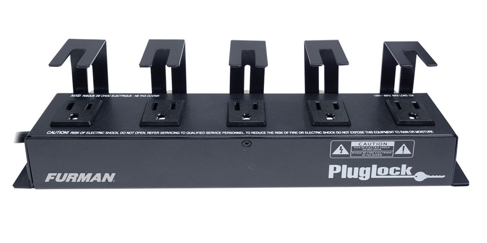 FURMAN 12A Power Distribution Strip with Plug Lock Brackets