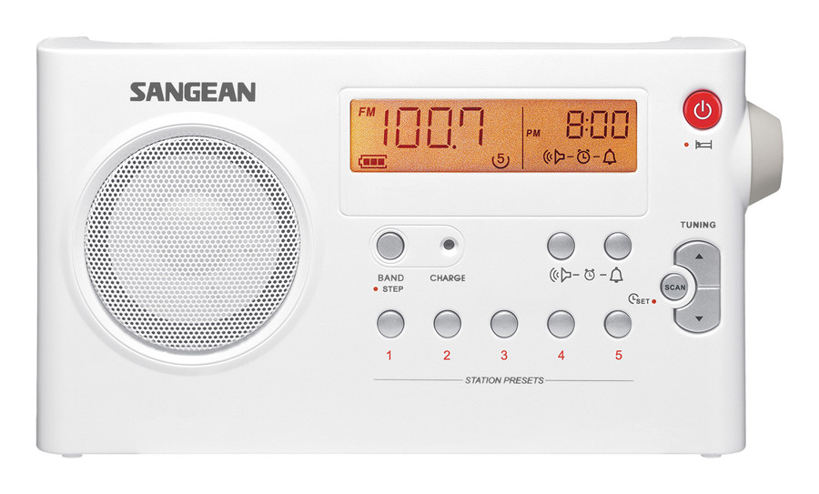 SANGEAN Portable Digital Tuning Radio Receiver White