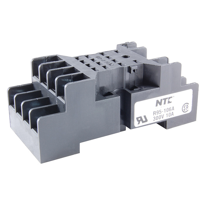 NTE 14-Pin Miniature Relay Socket Panel/Surface Mount