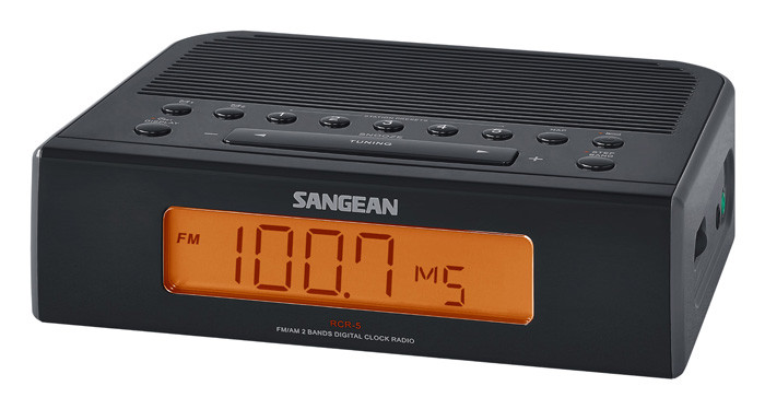 SANGEAN FM/AM Digital Tuning Clock Radio Black