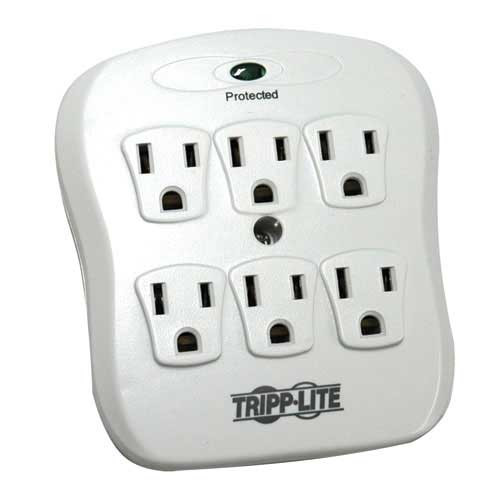 TRIPPLITE 6-Outlet Low-Profile Surge Protector Direct Plug-In