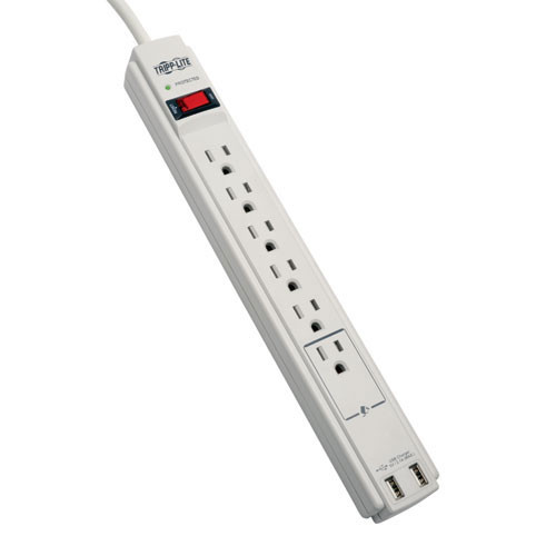 TRIPPLITE 6-Outlet Surge Protector with USB Outlet