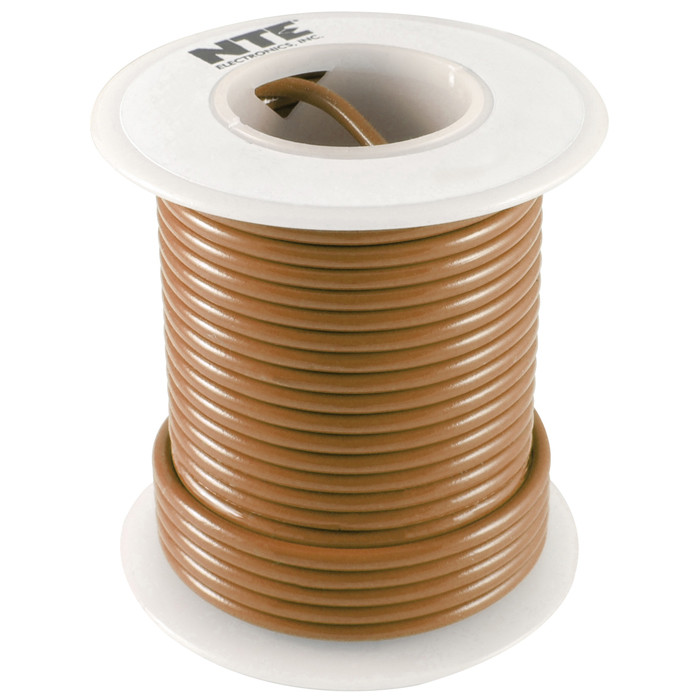 NTE Hook-up Wire 18 AWG Stranded 25ft Brown