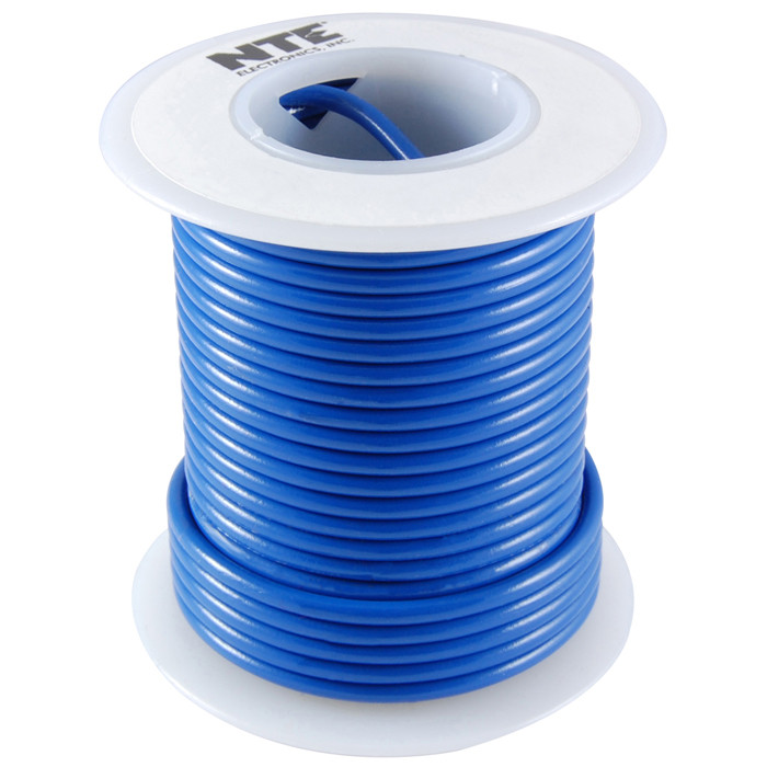 NTE Hook-up Wire 22 AWG Stranded 100ft Blue