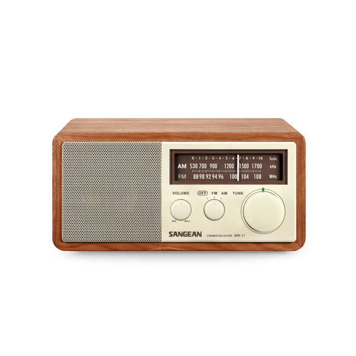 SANGEAN AM/FM Analog Tabletop Wooden Cabinet Radio