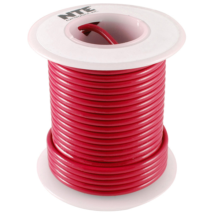 NTE Teflon Hook-up Wire 18 AWG Stranded Red