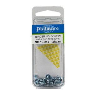 PHILMORE 4-40 x 1/4" Binder Head Screws 20pk