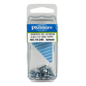 PHILMORE 4-40 x 1/2" Binder Head Screws 15pk