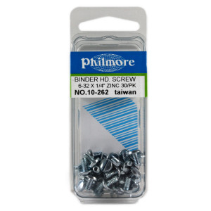 PHILMORE 6-32 x 1/4" Binder Head Screws 30pk