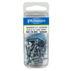 PHILMORE 6-32 x 1/2" Binder Head Screws 30pk