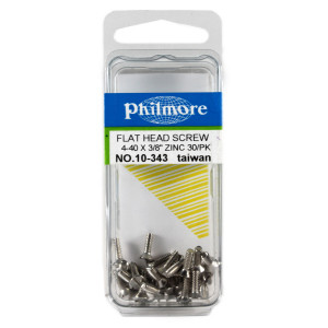 PHILMORE 4-40 x 3/8" Flat Head Screws 30pk