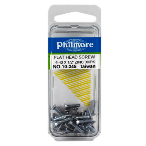 PHILMORE 4-40 x 1/2" Flat Head Screws 30pk