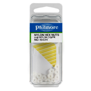 PHILMORE 4-40 x 1/4" Nylon Hex Nuts 15pk