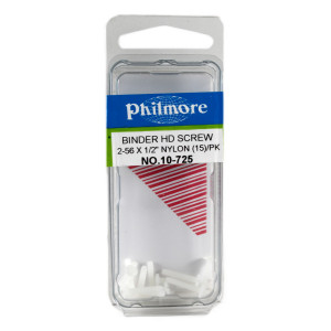 PHILMORE 2-56 x 1/2" Nylon Binder Head Screws 15pk