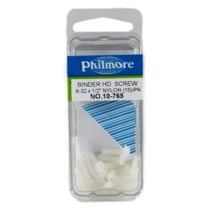 PHILMORE 6-32 x 1/2" Nylon Binder Head Screws 15pk