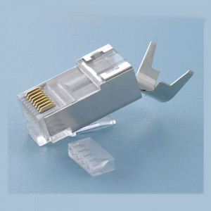 PLATINUM RJ45 CAT6A 10Gig Shielded Connector with Liner, Solid - 50 Pack