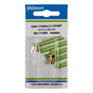 PHILMORE SMA Female Crimp Type Connector for RG174