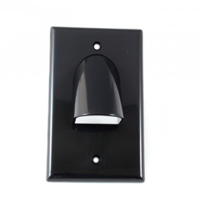 VANCO Custom Two-Piece Reversible Bulk Cable Wall Plate Black