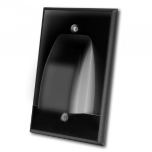 VANCO Hinged Bulk Cable Wall Plate Black