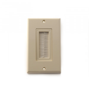 VANCO Decor Style Brush Bulk Cable Wall Plate Almond