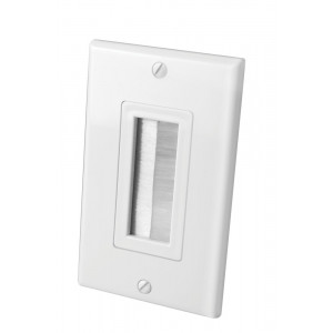 VANCO White Single Decora Brush Style Wall Plate