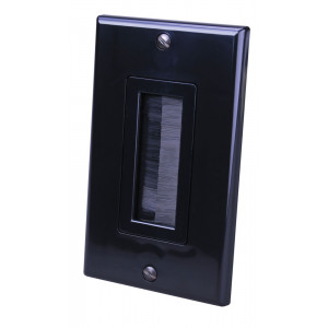 VANCO Black Single Decora Brush Style Wall Plate