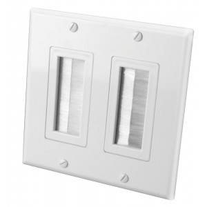 VANCO White Dual Decora Brush Style Wall Plate