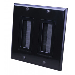 VANCO Black Dual Decora Brush Style Wall Plate