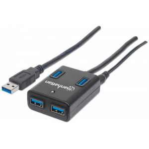 MANHATTAN SuperSpeed USB 3.0 Hub 4 Ports, AC/Bus Power