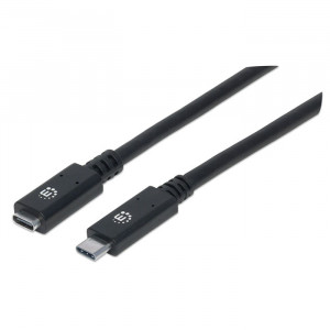 MANHATTAN Hi-Speed USB C Male to USB C Female Cable 1.5ft