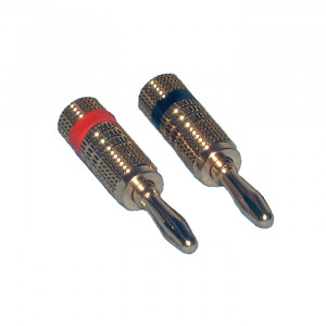 PHILMORE Gold Banana Plugs - 2 pk 1 Red/ 1 Black