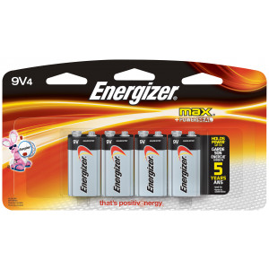 ENERGIZER Alkaline Max 9v Battery 4pk