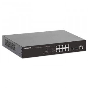 INTELLINET 8-Port Gigabit Ethernet PoE+ Switch 140 Watts w/2 SFP Ports