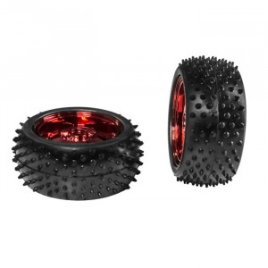 ACTOBOTICS 85mm Off-Road Robot Tire with Red Wheel (Pair)