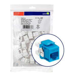 LEVITON eXtreme Cat 6 QuickPort Jack Quickpack, 25-pack, Blue