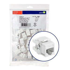 LEVITON eXtreme Cat 6 QuickPort Jack Quickpack, 25-pack, White