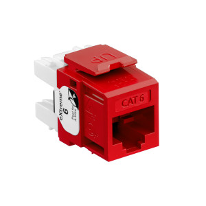 LEVITON eXtreme Cat 6 QuickPort Jack, Red