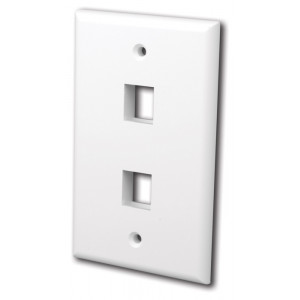 VANCO Quickport Wall Plate 2-Port White